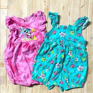 Disney Pink and Blue Floral Jumpsuits
